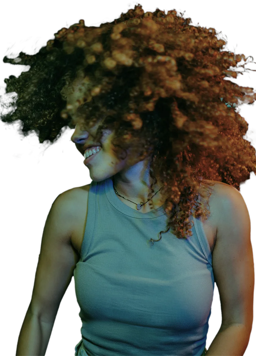 girl with wild hair